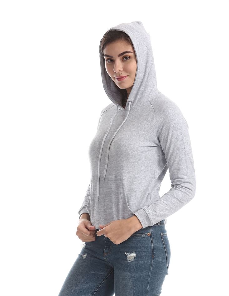 Flying Machine Women Casual Wear Solid Sweatshirt